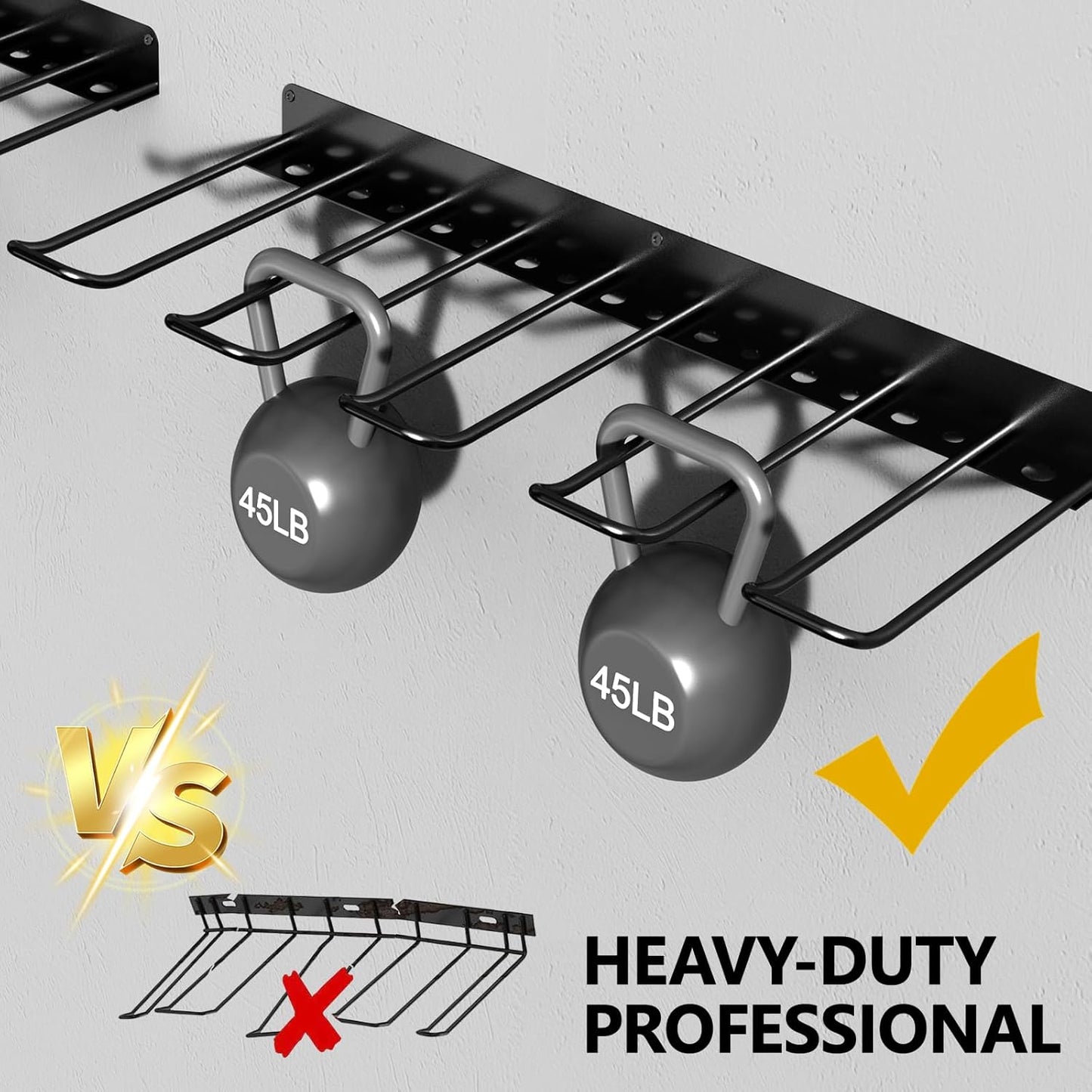 2 Pack Drill Holder, Power Tool Organizer Wall Mount, Heavy Duty Garage Storage and Tool Organizer, Ideal Garage Organization Gifts for man, 8 Slots for Power Tools and 32 Screwdriver Rack