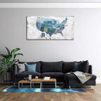Map of The United States Wall Decor Map Canvas Wall Art - Image 6
