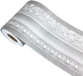 REDODECO 3D Grey Floral Pattern Molding Peel Stick Wall Border by REDODECO