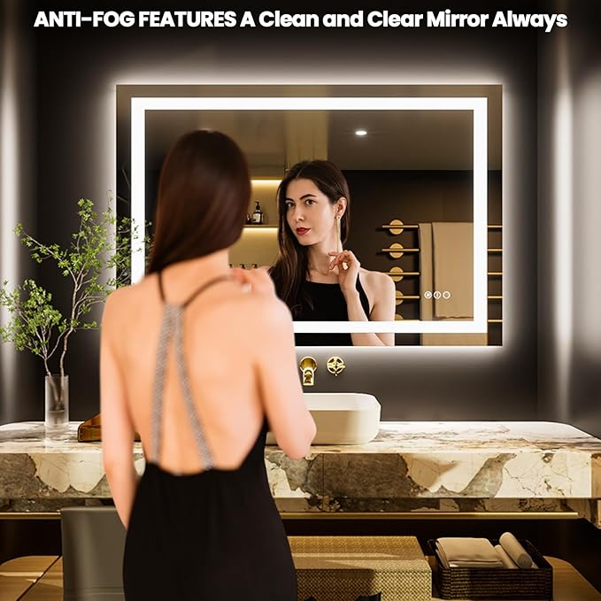 LOAAO 50"x36" LED Bathroom Mirror - Image 2
