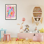 Funky Cute Kids Abstract Wall Art Trendy Bright Colorful Poster 24x36 inch - Image 5