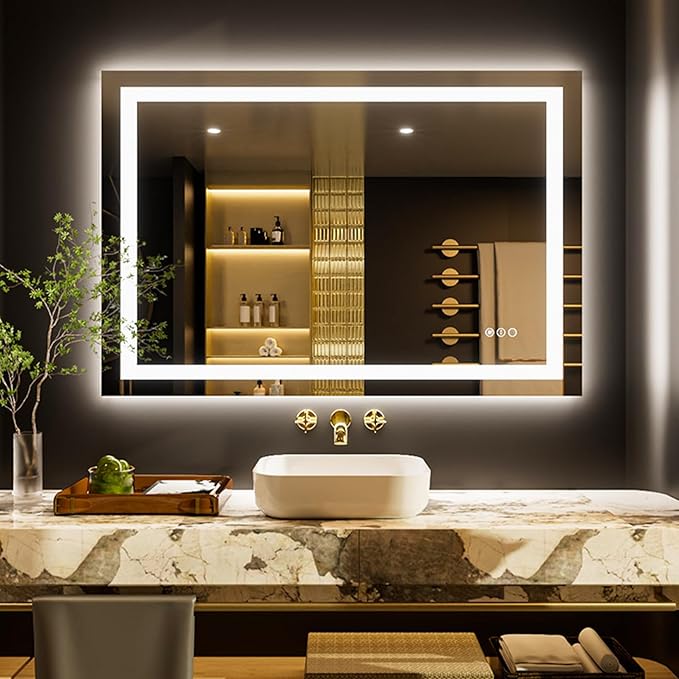 LOAAO 48"x24" LED Bathroom Mirror by LOAAO