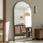 GLSLAND-30x71 inch Wall Mount Arched Full Length Mirror-Aluminum Alloy Frame - Image 7