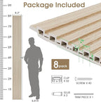 WPC Slat Wall Panels 8 Pack 96" x 8.2", Waterproof Fluted Wall Paneling - Image 5