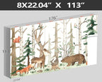 XMPMBM-Cartoon Hand-Painted Animals Woodland Nursery Room Fabric Wallpaper - Image 4
