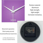 XNM Purple Wall Clock for Girls Bedroom 24 Inch Minimalist Large Wall Clocks - Image 7