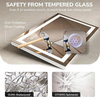 USHOWER LED Bathroom Mirror 40x32 Inch Tempered Glass - Image 6