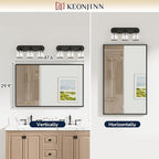 Keonjinn 48 x 30 Inch Brushed Nickel Bathroom Mirrors - Image 5