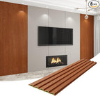 8-Pack WPC Wall Panels 118’’ x 6.3’’ 3D Slat Wall Panel Acoustic Wall Paneling by Unknown