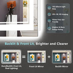 48x32 LED Bathroom Mirror with Lights, Backlit and Front Lit Anti-Fog Lighted - Image 3
