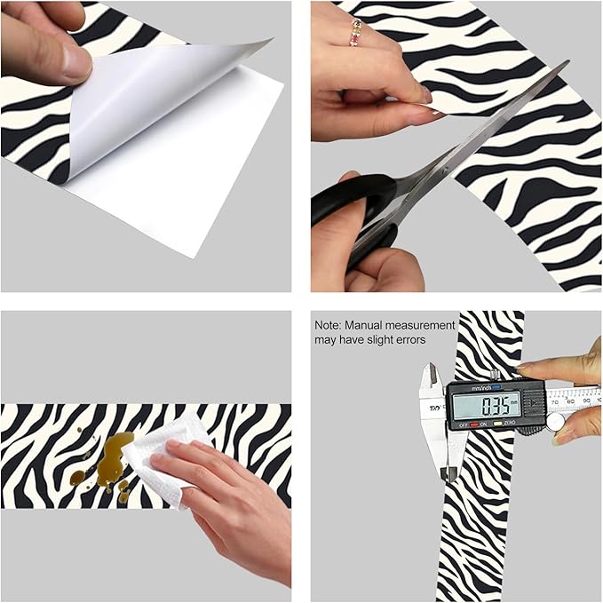 HOMETITUTE Wallpaper Border Peel and Stick Zebra Stripe Texture Decorative Wall - Image 8