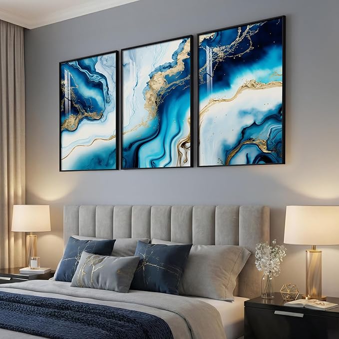 Large Framed Modern Elegant Abstract Wall Art - Image 4