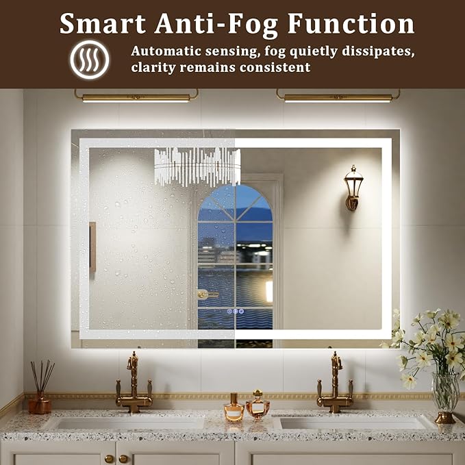 36"x30" Smart LED Bathroom Mirror - Image 5