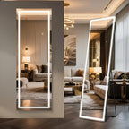 Kosmonia 71x28 Frameless Full Length Mirror, Dimmable 3 Color LED Light by Kosmonia