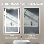 USHOWER LED Bathroom Mirror 48x36 Inch Tempered Glass - Image 5