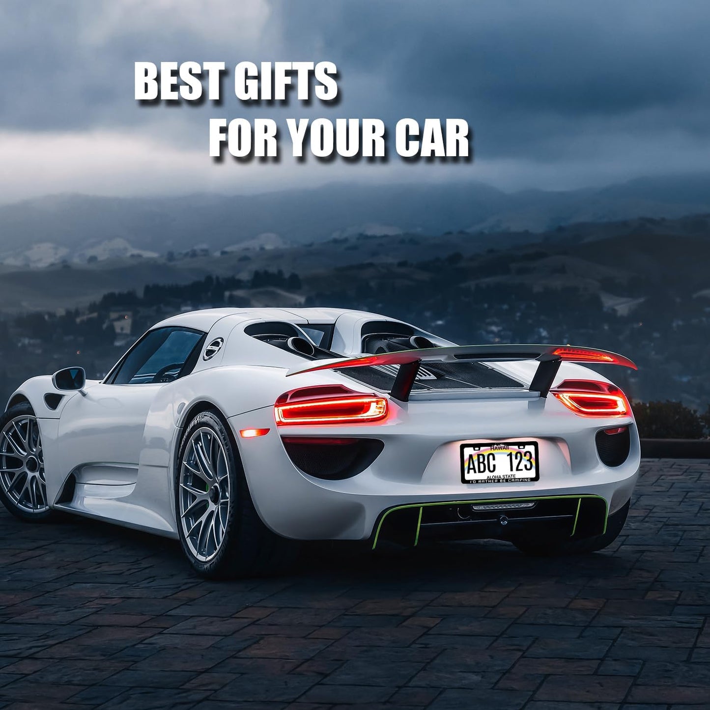 I'd Rather be Camping License Plate Frame Funny Camper License Plate Holder for Personalized Mountain Car Decorative Stainless Steel License Plate Camp Auto Part with Screws 12.2" x 6.2"