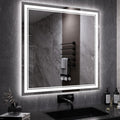 LED Mirror, 40x40 Inch Gradient Front and Backlight Bathroom Mirrors by VanPokins-GlobalHighEndLEDBathroomMirrorBrand