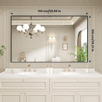 LOAAO Black Bathroom Mirror 60"X40" - Image 9
