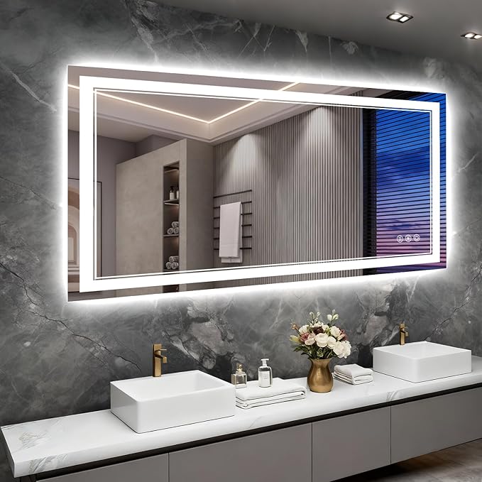 60x28 Inch LED Bathroom Mirror by Wedhouc