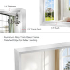 60x36 Inch Brushed Silver Bathroom Mirror, Large Rectangular Mirror - Image 6