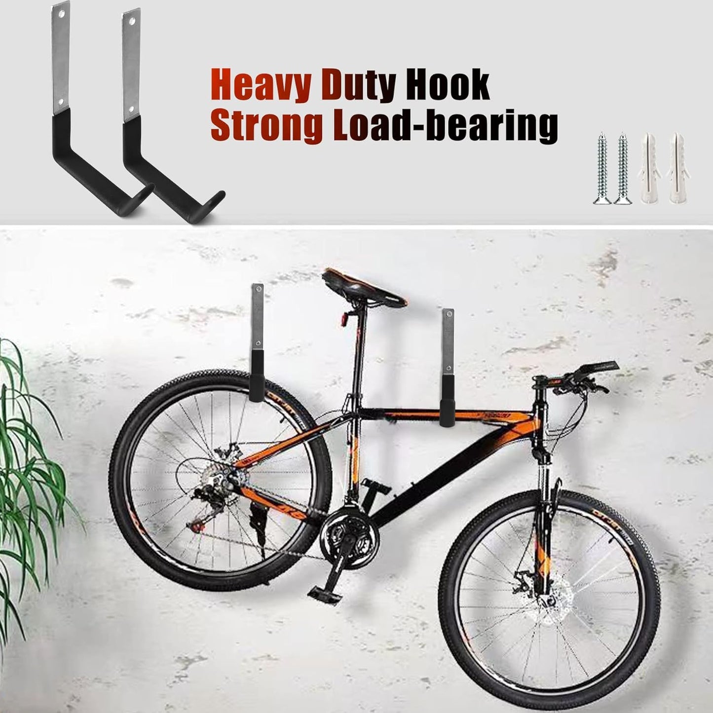 Heavy Duty Steel Hooks ,Garage Storage Utility Hooks,Heavy Duty Tool Organizer,Steel Wall Mount Hooks, Hose Hanger, Steel Garage Garden Hooks (2)