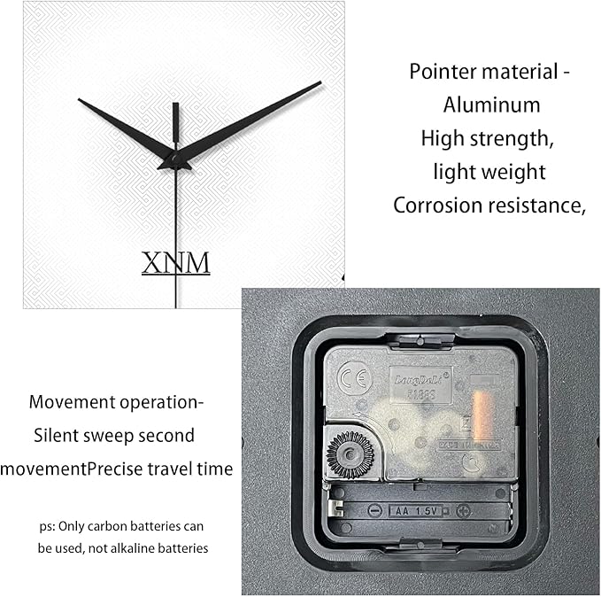 XNM Modern Minimalist Glass Wall Clocks Battery Operated 24 Inch Large Simple - Image 7