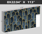 XMPMBM-Gold Geometrical Textured Fabric Wallpaper Abstraction Dark line Living - Image 4