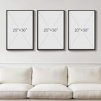 Large Framed Black and White Abstract Wall Art, 3 Piece Modern Canvas Prints - Image 3