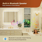 28x40 Inch Gold Framed LED Bathroom Mirror - Image 9