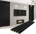 8-Pack WPC Wall Panels 118’’ x 6.1’’ 3D Slat Wall Panel Acoustic Wall Paneling by Unknown