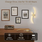 Battery Operated Wall Sconce Set of Two, Dimmable Modern LED Rechargeable Wall - Image 4