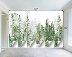 Boys or Girls Cartoon Pine Tree Forest wallpeper Nursery Kids Bedroom wall Mural - Image 4