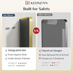 Keonjinn Gold Bathroom Mirrors for Over Sink, 40” x 30” Brushed Brass Mirror - Image 6