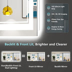 84x32 LED Bathroom Mirror with Lights, Backlit and Front Lit Anti-Fog Lighted - Image 3