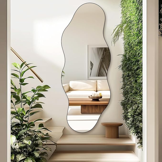 QDSSDECO Full Length Mirror 63"x24" Irregular Wall Mirror Cloud Frameless - Image 5