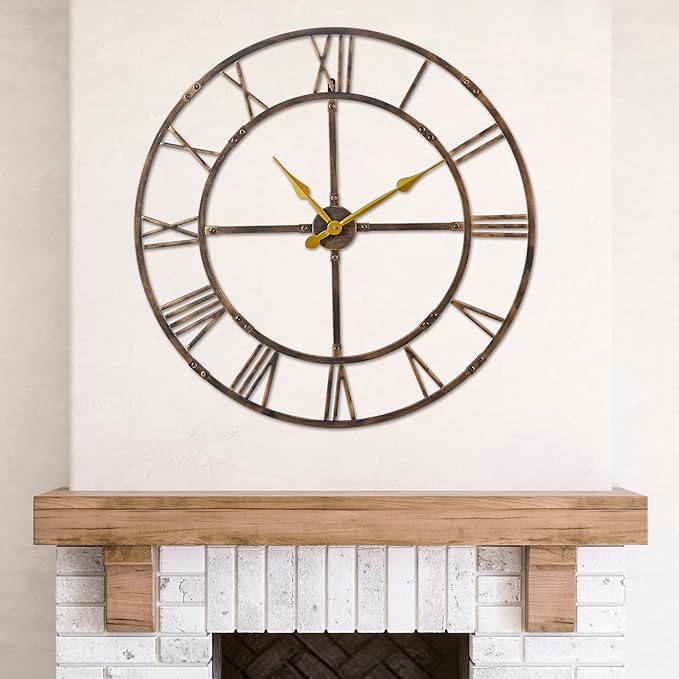 40 Inch Large Wall Clock for Living Room Decor – Easy-Assembly Silent by WallClockDecor
