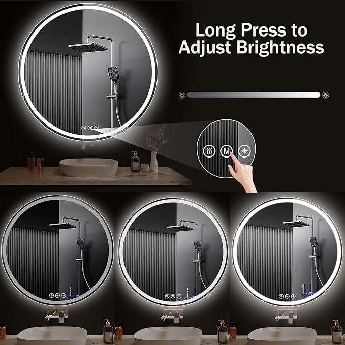 LED Bathroom Mirror 48 Inch Round Bathroom Mirror - Image 7