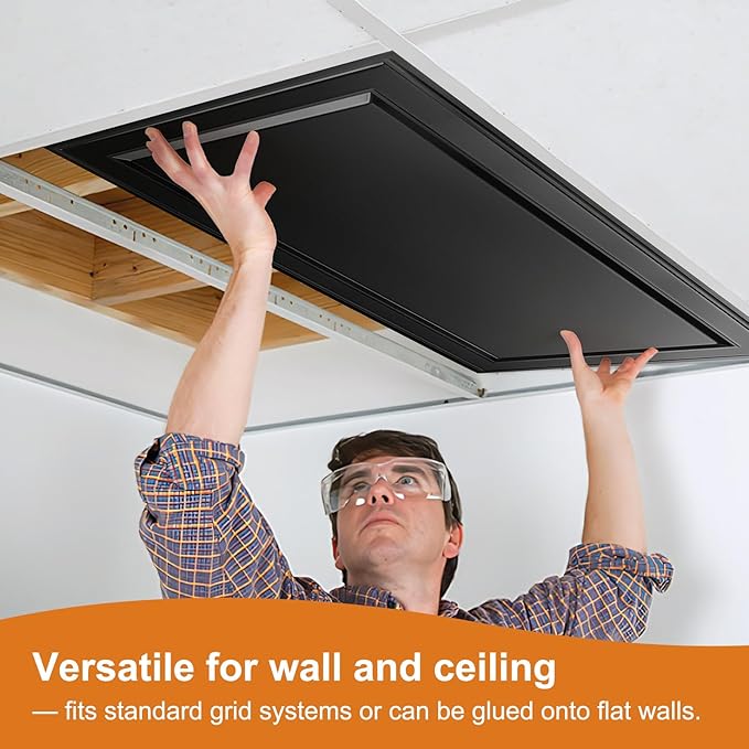 WOWSTAR 12-Pack 2x4ft Drop Ceiling Tiles, Waterproof Glue up Ceiling Panels - Image 7