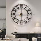 40 Inch Large Wall Clock, Silent Non-Ticking Battery Operated Black Metal Wall - Image 3