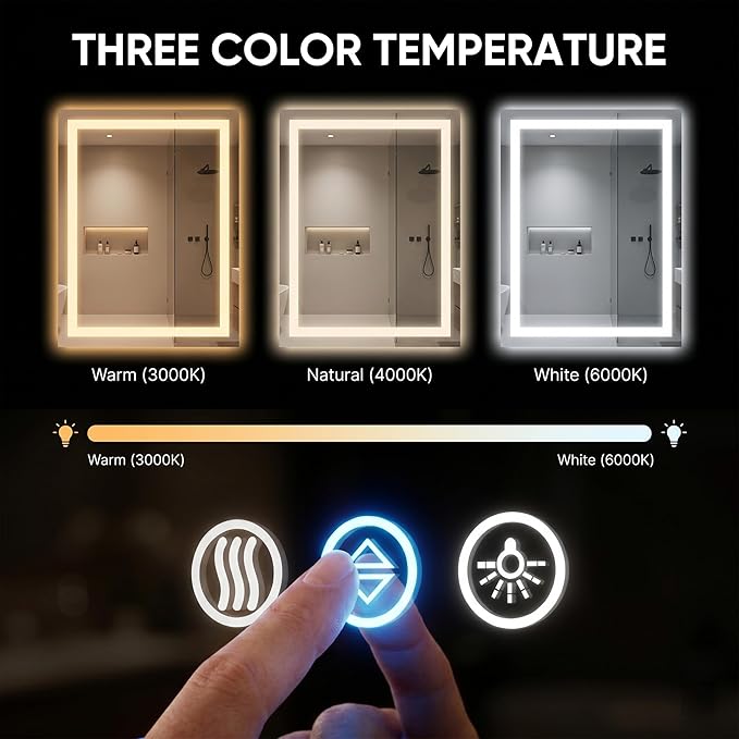 Antok 36"x 36" LED Bathroom Mirror - Image 4
