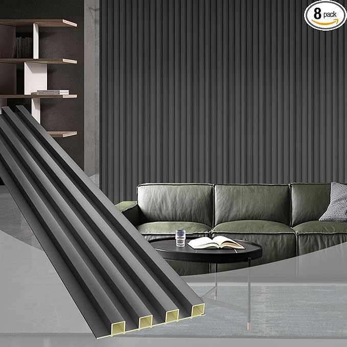 OUZUGIE WPC Acoustic Slat Wall Paneling, Living Room, TV Background, Study Room by OUZUGIE