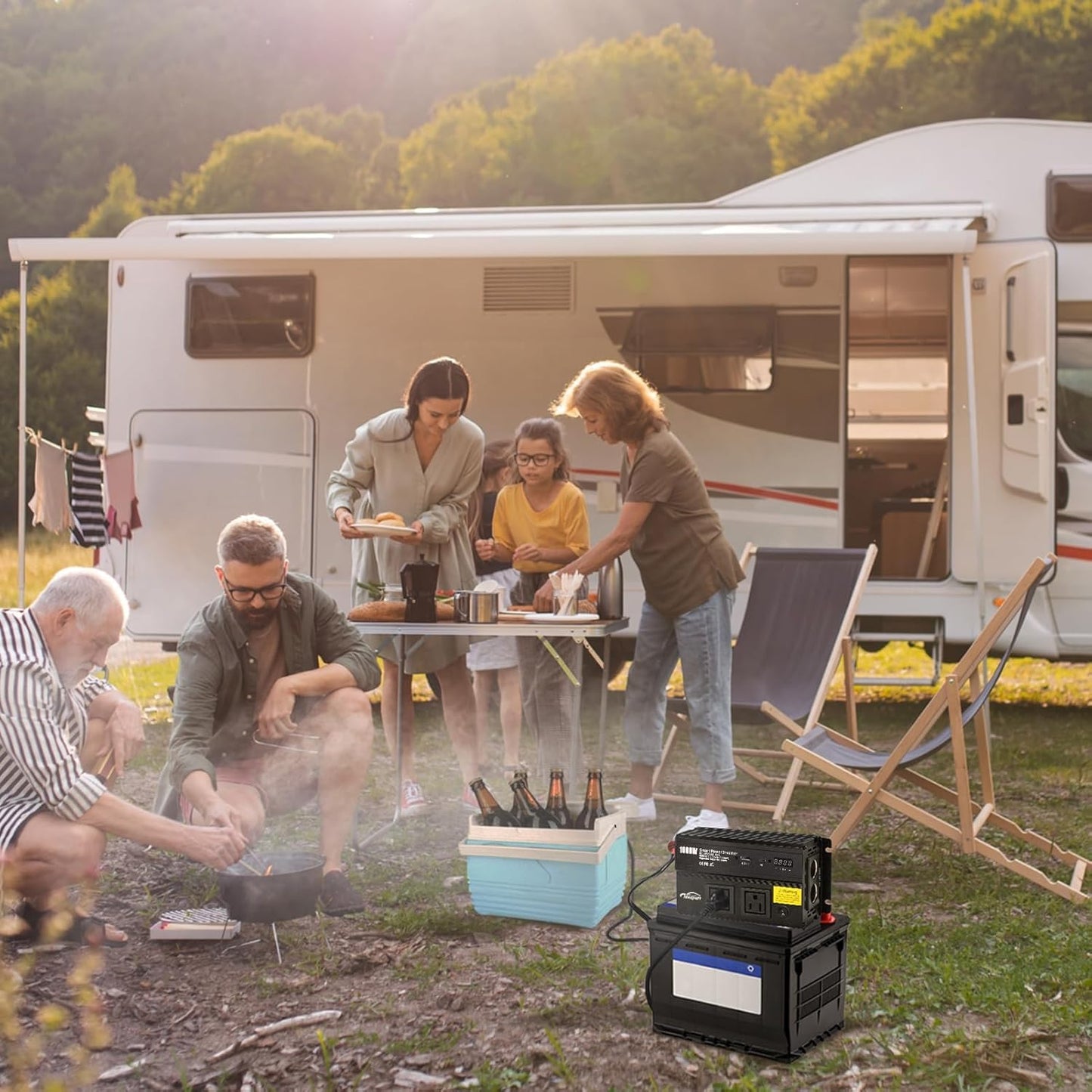 1000W Inverter for Car Power Inverters,12v DC to 110v AC Converter with 3.0 A USB Type-C Outlets, 12 Volt Inverter Car Cigarette Lighter Battery Inverter for Vehicles