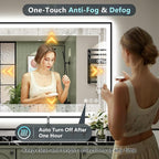 44x32 Black Framed LED Bathroom Mirror - Image 6