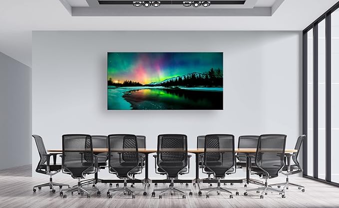 S01975 Wall Art Aurora scenery Painting on Canvas Prints Stretched and Framed - Image 4