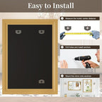 Syndra Natural Wood Frame Bathroom Mirror, 30x40'' Modern Vanity Mirror - Image 9
