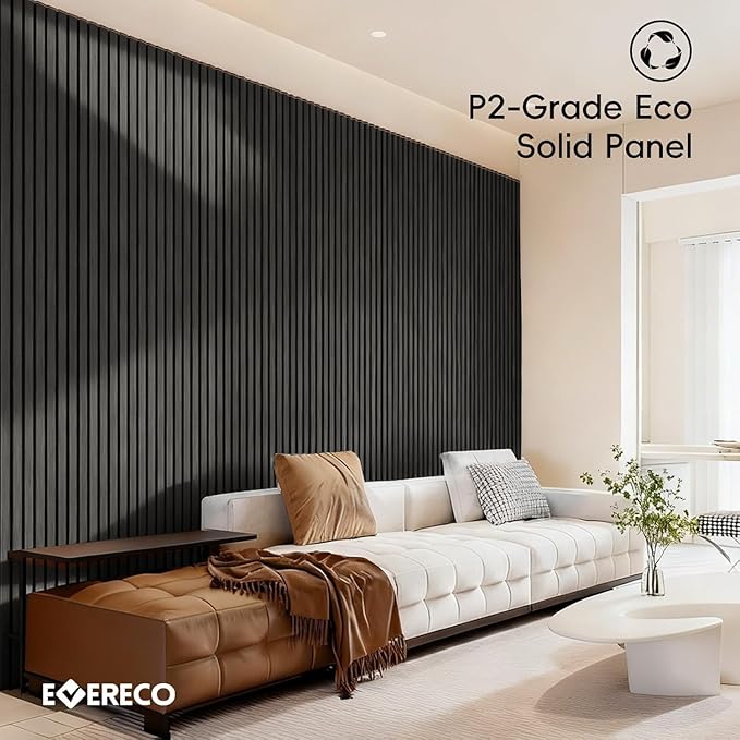 EVERECO 6 Pack Wood Slat Acoustic Wall Panels 92.5" × 7.87", 3D Sound Absorbing - Image 6