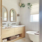 TWOPAGES Natural Woven No Drill Roman Shades, Custom Cordless Blackout Bamboo - Image 2