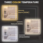 LOAAO 40"X40" LED Mirror for Bathroom, Lighted Bathroom Mirror - Image 5