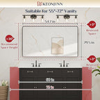 Keonjinn Black Bathroom Mirror, 55” x 30” Rounded Rectangle Sandblasted Finish - Image 7