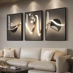 Large Framed Modern Luxury Black and Gold Abstract Wall Art - Image 2